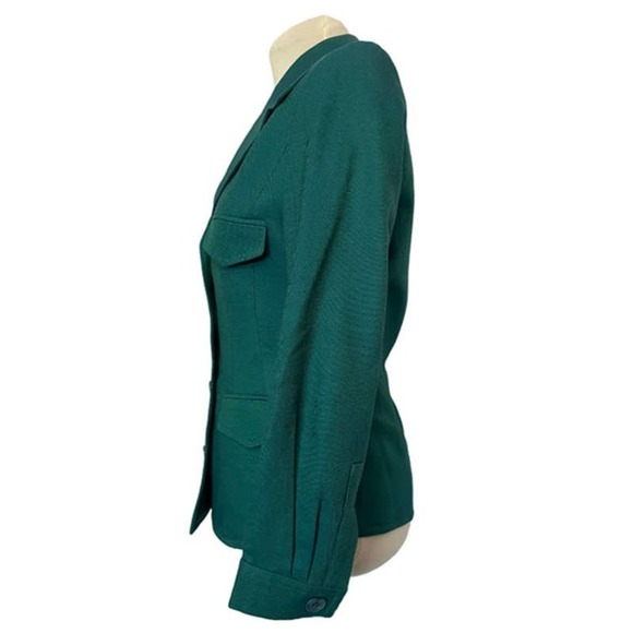 linda Allard Ellen Tracy Green Blazer Size 2 petite - Picture 3 of 11